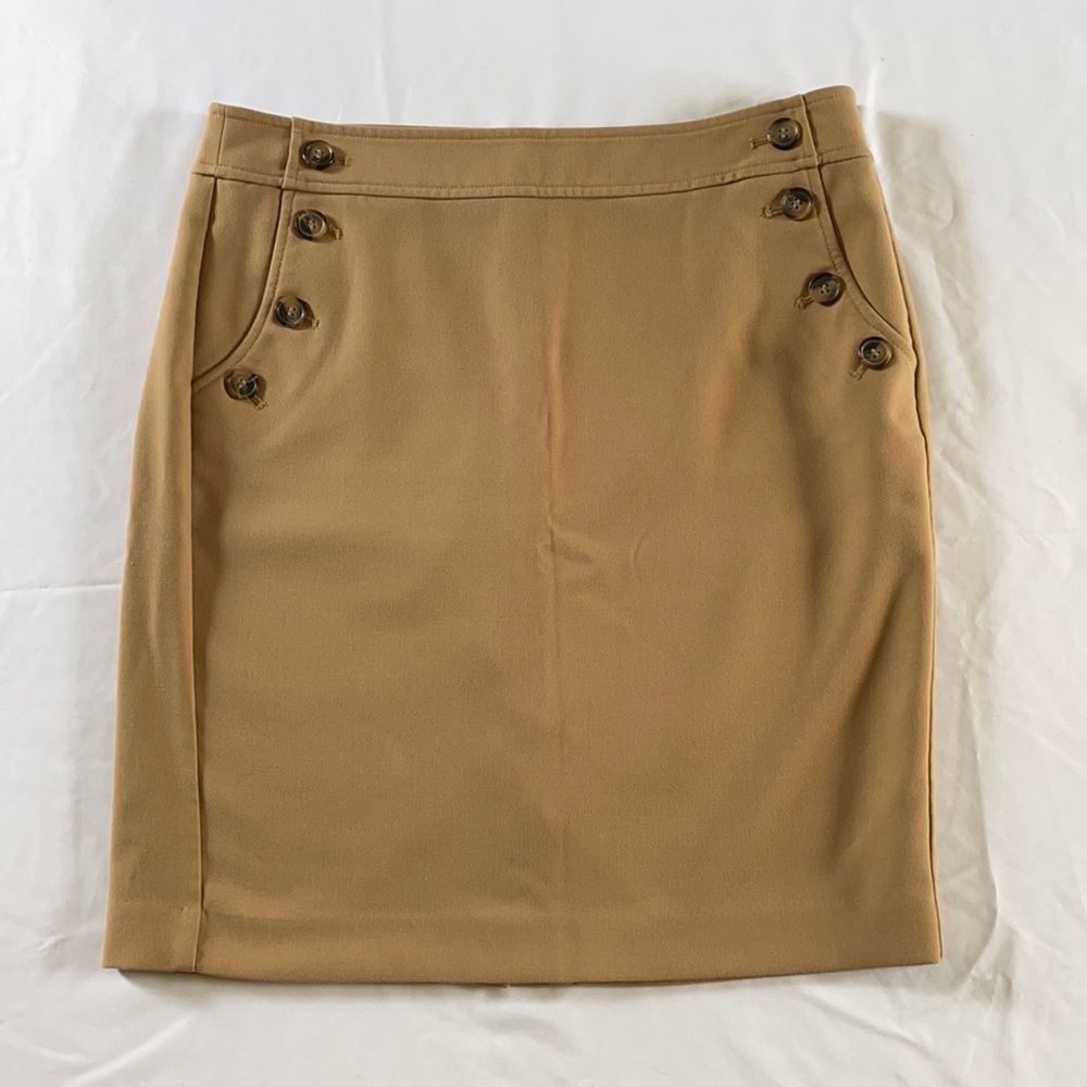 Ann Taylor Loft Khaki Business Skirt w/ Buttons 12